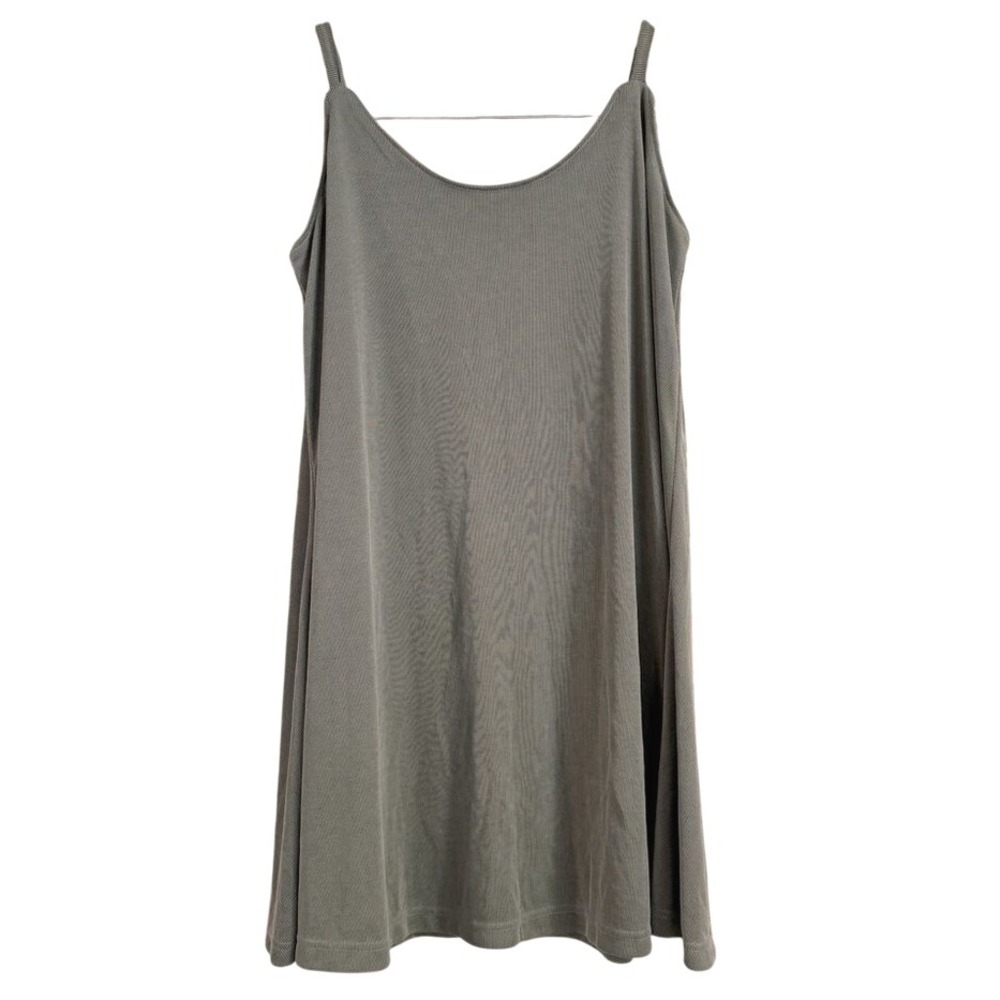 Altar Houseline Olive Green Ribbed Tank Mini Dress M Made In The USA Boho Casual